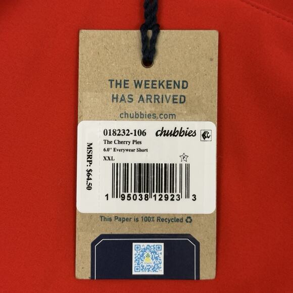 Chubbies  Everywear Shorts Mens XXL Red 6” Inseam Performance Golf NWT - Picture 11 of 13